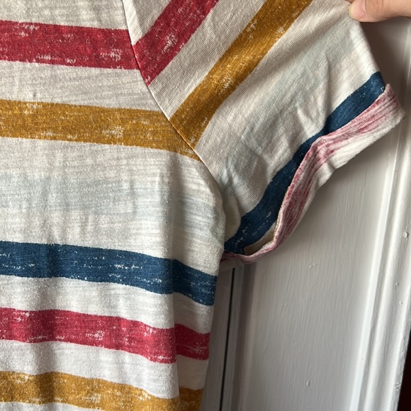 Lane Bryant multi-color stripe v-neck t-shirt - Picture 4 of 6